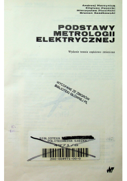 Podstawy Metrologii Elektrycznej