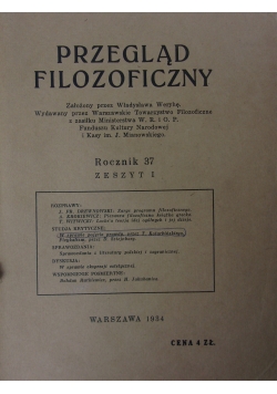 Przegląd filozoficzny, 1934r.