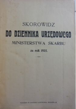 Skorowidz do dziennika urzędowego ,1935r.