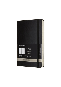 Kalendarz 2019 tygodniowy Moleskine  12M L PRO wertykalny, twarda oprawa, czarny