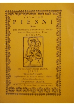 Nabozne piesni, reprint z 1645r.