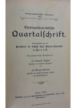 Theologisch praktische Quartalschrift , 1923r.