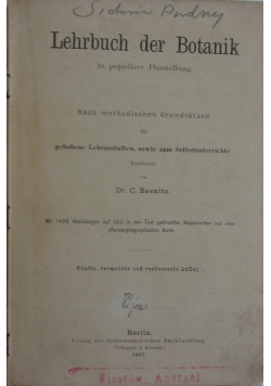 Lehrbuch der Botanik, 1887 r.