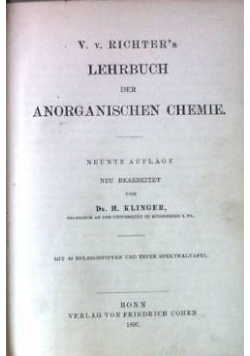 Lehrbuch der anorganischen chemie, 1902 r.