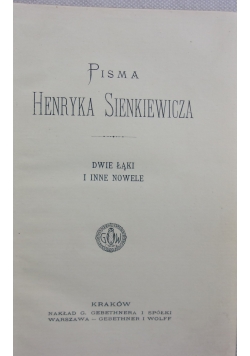 Dwie łąki i inne nowele, 1911 r.