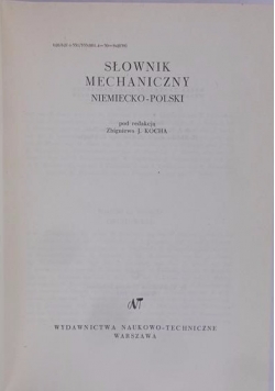 Słownik mechaniczny niemiecko-polski