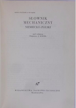 Słownik mechaniczny niemiecko-polski