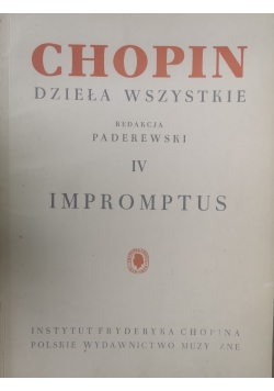 Dzieła wszystkie  IV Impromptus,1949 r.