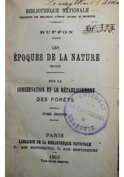 Buffon Les Epoques De La Nature 1893 r.