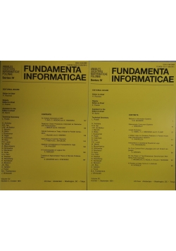 Fundamenta Informaticae Volume XV number 1 i 2