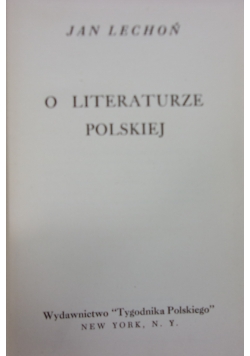 O literaturze polskiej, 1946 r.