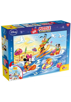 Puzzle dwustronne plus Myszka Miki i Goofy 108