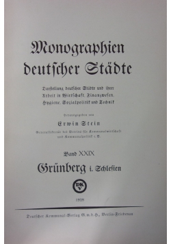 Monographien deutscher Stadte, 1928r.