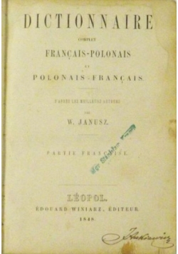Dokładny słownik francusko-polski, 1848 r.