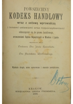 Powszechny kodeks handlowy 1898 r.