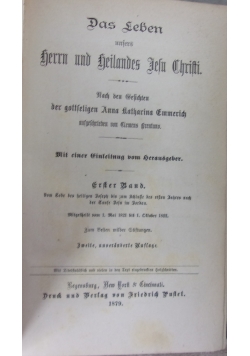 Das Leben unsers herrn und heilandes Jesu Christi, 1879 r.