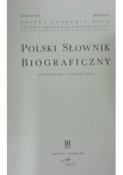 Polski słownik biograficzny, zeszyt 193