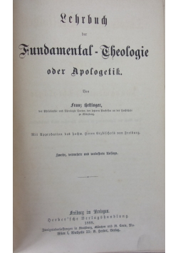 Lehrbuch der Fundamental -Theologie,1888r.
