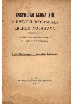 Encyklika Leona XIII, 1931r.
