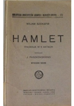 Hamlet tragedja w 5 aktach, 1925r