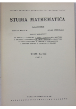 Studia Mathematica, tom XCVII, fasc. 1
