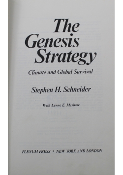 The genesis  strategy  climate and global survival