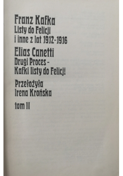 Listy do Felicji i inne z lat 1912 - 1916 Tom II
