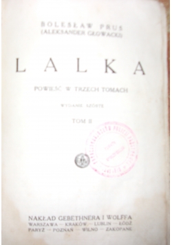 Lalka tom II, 1928 r
