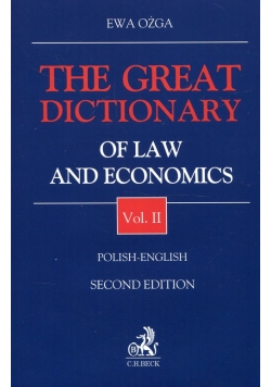 The Great Dictionary of Law and Economics 2 Polish - English