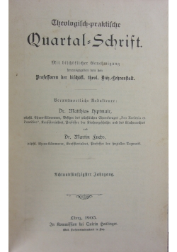 Theologisch-praktische Quartal-Schrift., 1905 r.