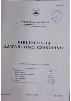 Bibliografia zawartości czasopism Zeszyt Od 7 do 12, 1949 r.