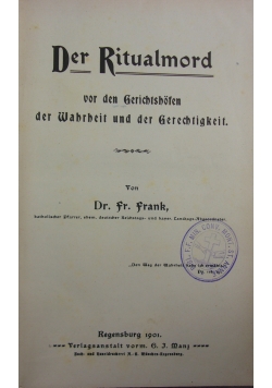 Der Ritualmord ,1901r.
