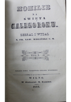Homilie na święta całego roku 1844 r