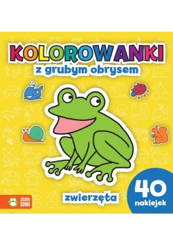 Kolorowanki z grubym obrysem. Zwierzęta + naklejki