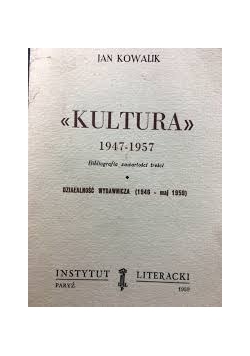 Kowalik Kultura 1947-1957