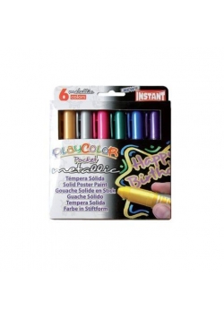 Farby w sztyfcie Metallic Pocket 6 kol. PLAYCOLOR