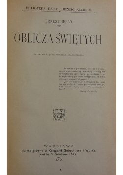 Oblicza świętych, 1910 r.