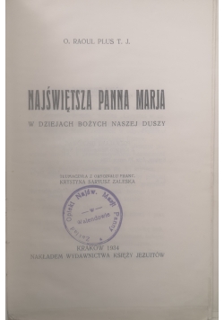 Najświętsza Panna Marja,1934r.