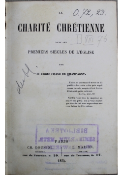 La charite chretienne 1854 r.
