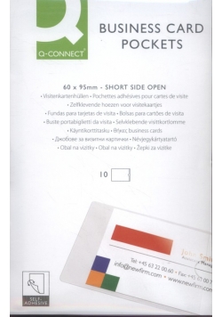 Kieszeń samoprzylepna Q-CONNECT na wizytówki 60x95mm 10 sztuk