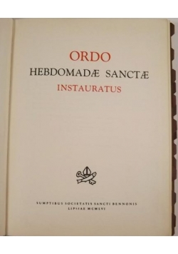 Ordo Hebdomadae Sanctae Instauratus