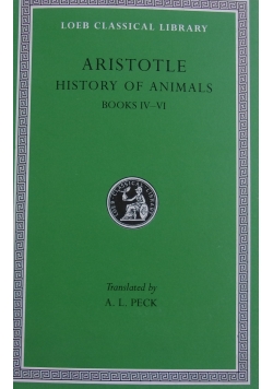 Aristotle History of Animals books IV   VI