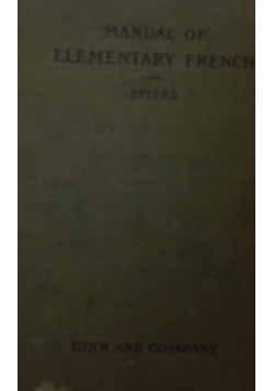 Manual of elementary french, 1909r.