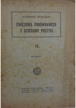 Ćwiczenia porównawcze z dziedziny poetyki, 1930 r.