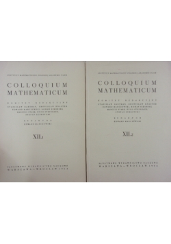 Colloquium Mathematicum, t.XII zestaw 2 książek