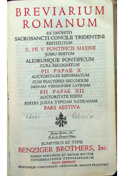 Breviarium Romanum Pars Aestiva 1946 r.