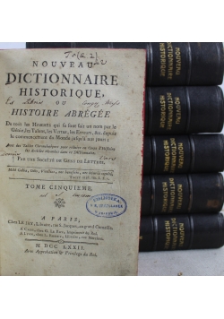 Nouveau Dictionnaire Historique  Tom I do V 1772 r.