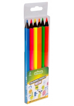 Kredki trójkątne neonowe 6 sztuk