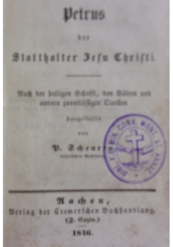 Petrus der Statthalter Jesu Christi, 1846 r.