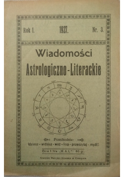 Wiadomości Astrologiczno-Literackie, Nr 3, 1927 r.